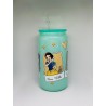 Vaso Verde Princesas Disney con Pitillo de Cristal