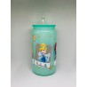 Vaso Verde Princesas Disney con Pitillo de Cristal
