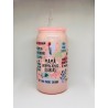 Vaso Salmón Afirmaciones Mamá con Pitillo de Cristal