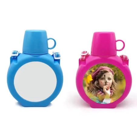 Botella de agua para niños con vaso