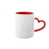 Taza Asa Corazón Roja Porcelana
