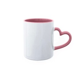Taza Asa Corazón Rosada Porcelana