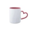 Taza Asa Corazón Rosada Porcelana