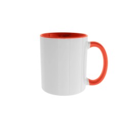Taza Borde y Asa Anaranjados Porcelana