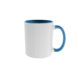 Taza Borde y Asa Azul Claro Porcelana