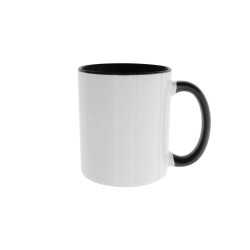 Taza Borde y Asa Negro Porcelana
