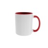Taza Borde y Asa Roja Porcelana