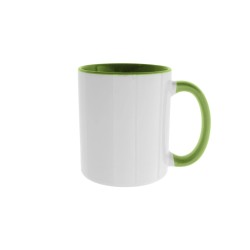 Taza Borde y Asa Verde Porcelana