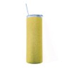 Termo con Pajita 600ml Purpurina Amarillo