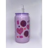 Vaso Morado con Pitillo Cafecito y Chisme de Cristal