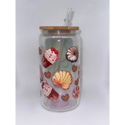 Vaso Transparente con Pitillo de Cristal