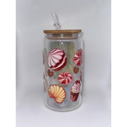 Vaso Transparente con Pitillo de Cristal