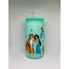 Vaso Verde Aladino con Pitillo de Cristal