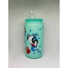 Vaso Verde Aladino con Pitillo de Cristal